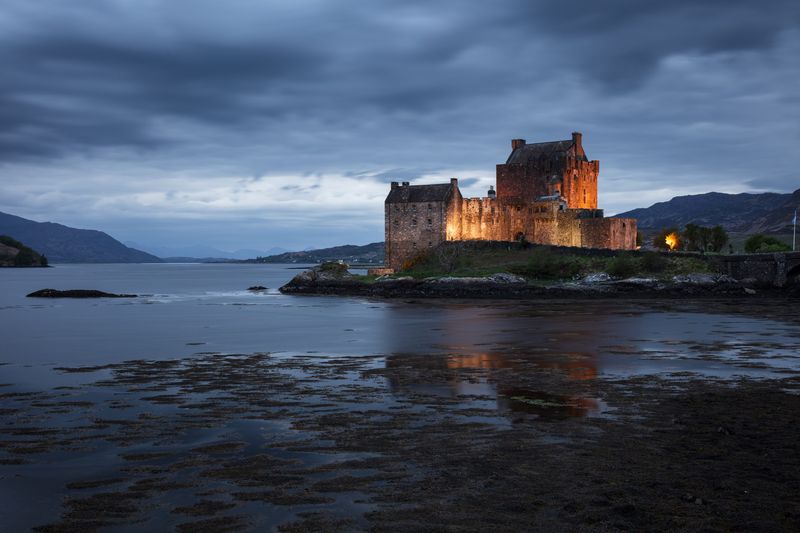 Eilean Donan Castle, Scotland, at dusk